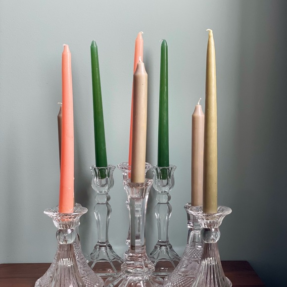 French Crystal Candlesticks,Glass Candleholders, Instant Collection,Gift for Her - Picture 5 of 11